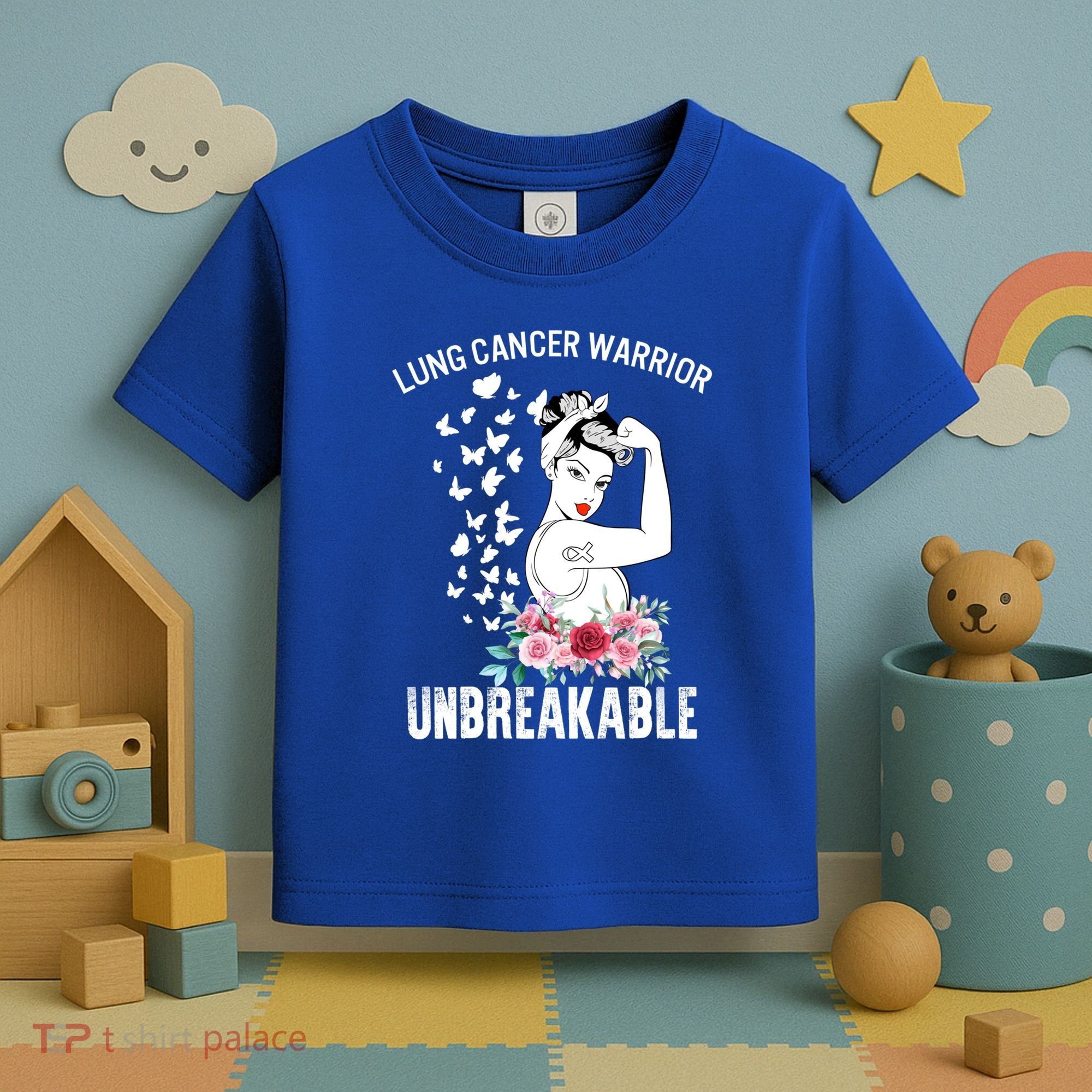 Lung Cancer Awareness Warrior Unbreakable Strong Gift Toddler T-Shirt