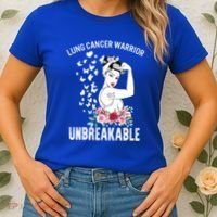 Lung Cancer Awareness Warrior Unbreakable Strong Gift Women's T-Shirt thumb 2