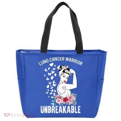 Lung Cancer Awareness Warrior Unbreakable Strong Gift Tote Bag