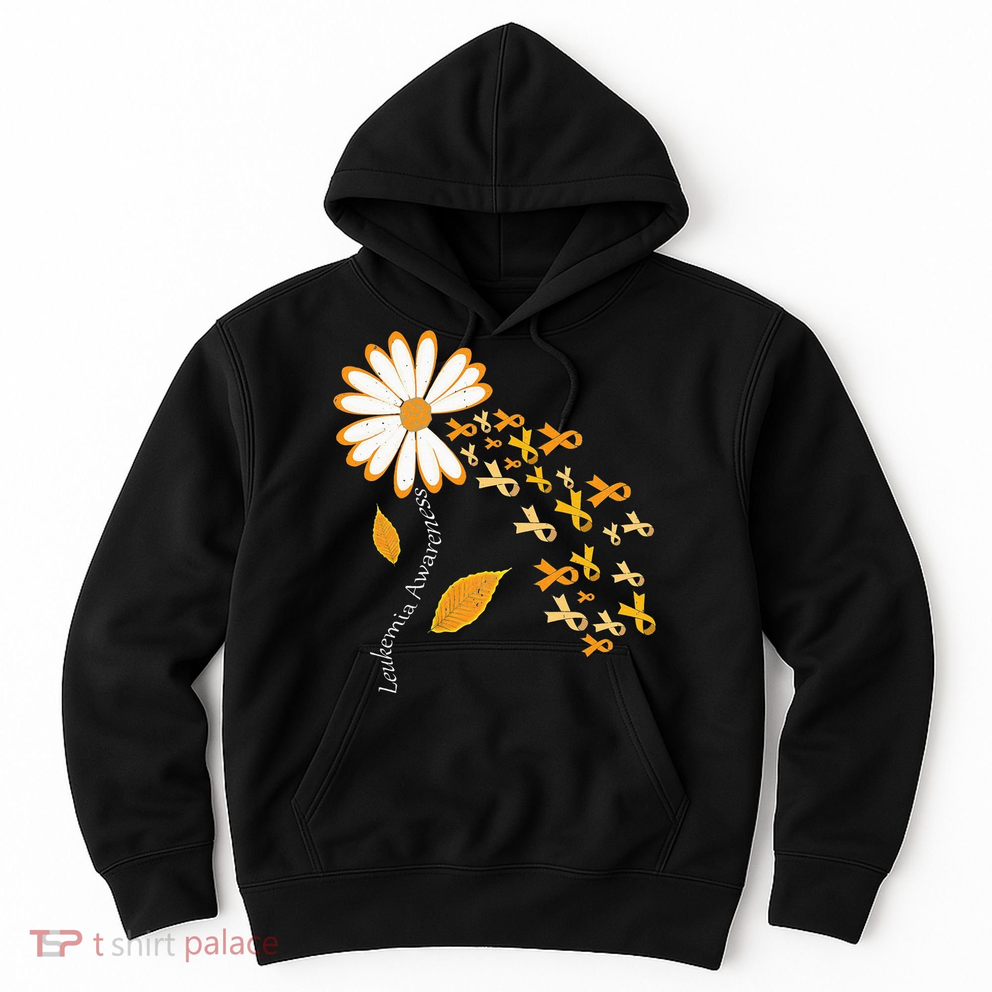Leukemia Cancer Awareness Orange Ribbon Daisy Flower Hoodie