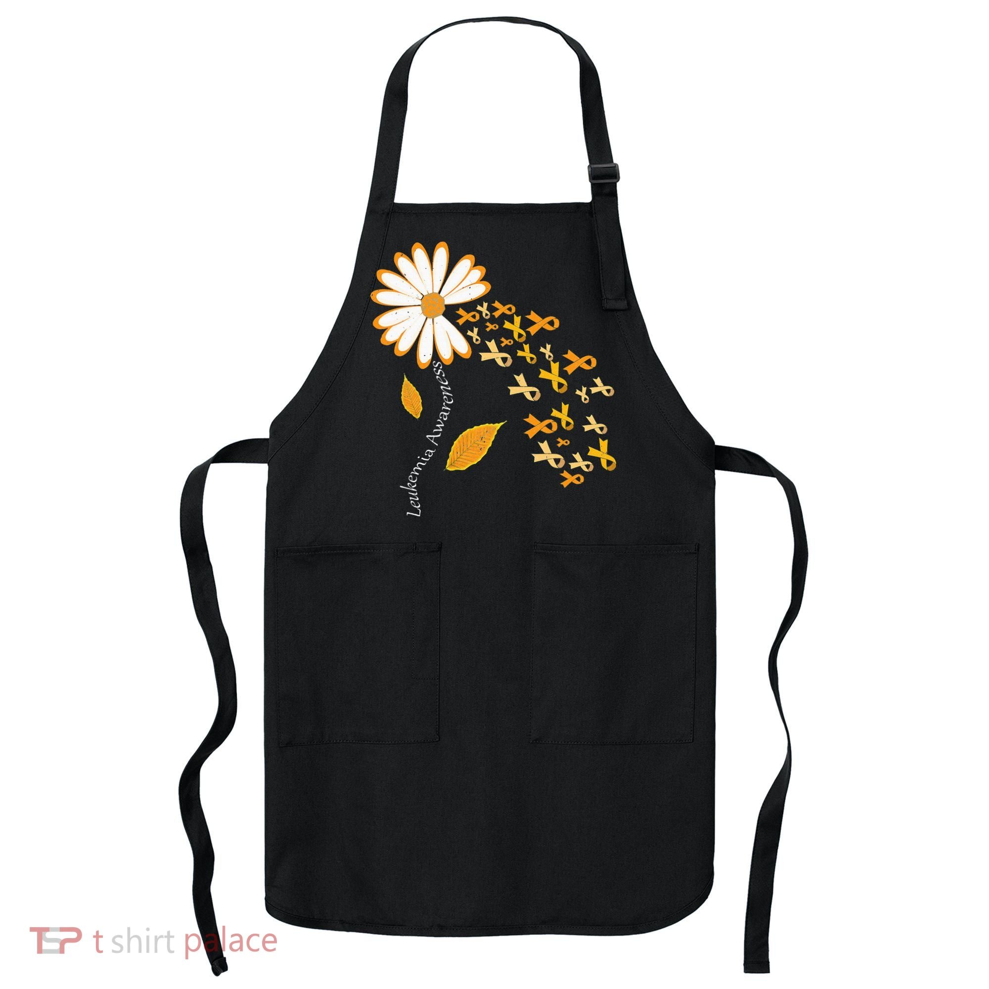 Leukemia Cancer Awareness Orange Ribbon Daisy Flower Apron