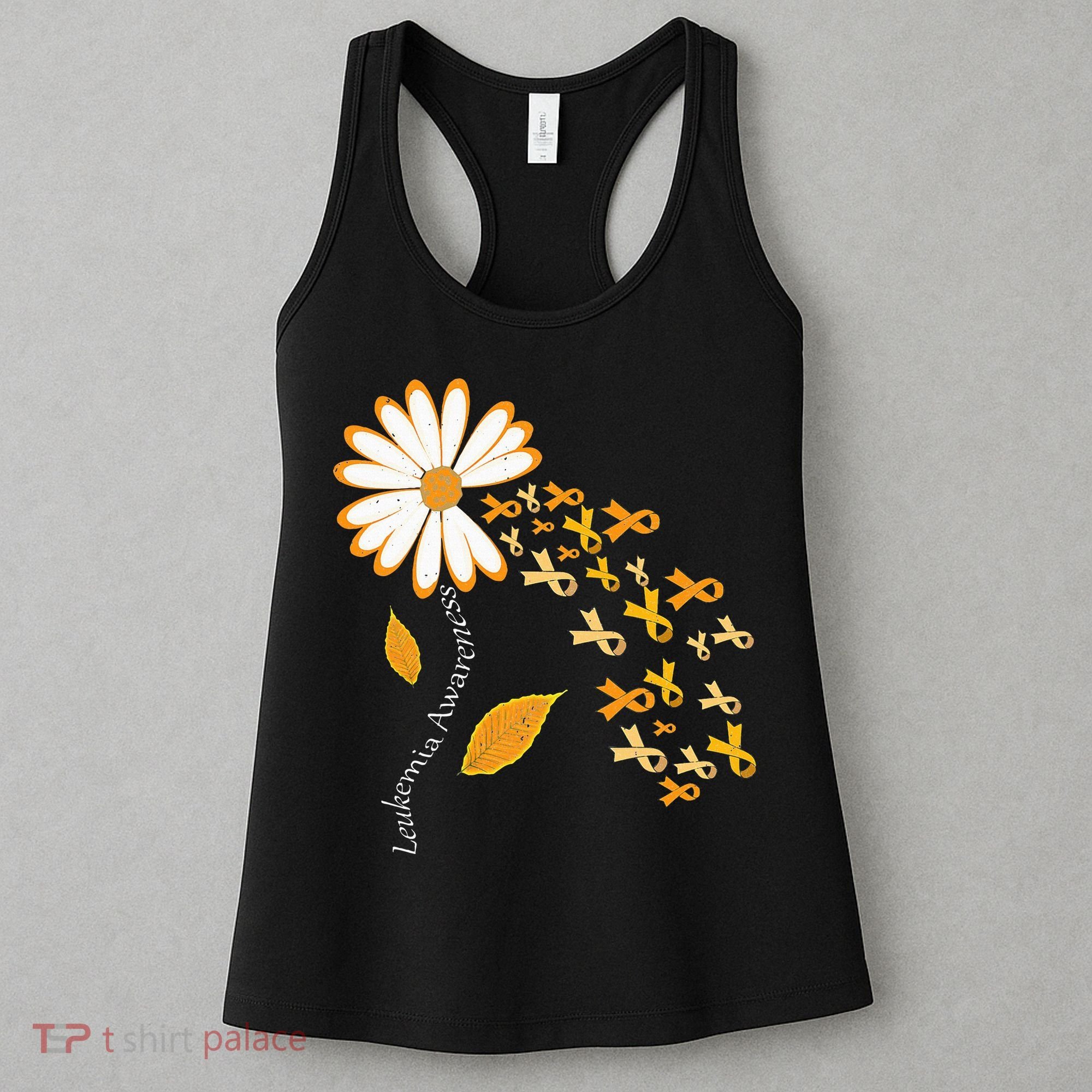 Leukemia Cancer Awareness Orange Ribbon Daisy Flower Women's Tank Top