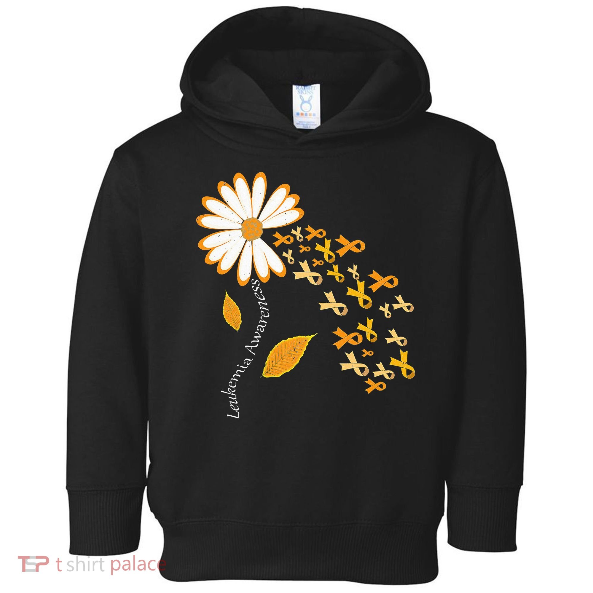 Leukemia Cancer Awareness Orange Ribbon Daisy Flower Toddler Hoodie