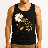 Leukemia Cancer Awareness Orange Ribbon Daisy Flower Tank Top thumb 3
