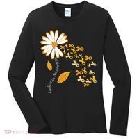 Leukemia Cancer Awareness Orange Ribbon Daisy Flower Women's Long Sleeve Shirt thumb 0