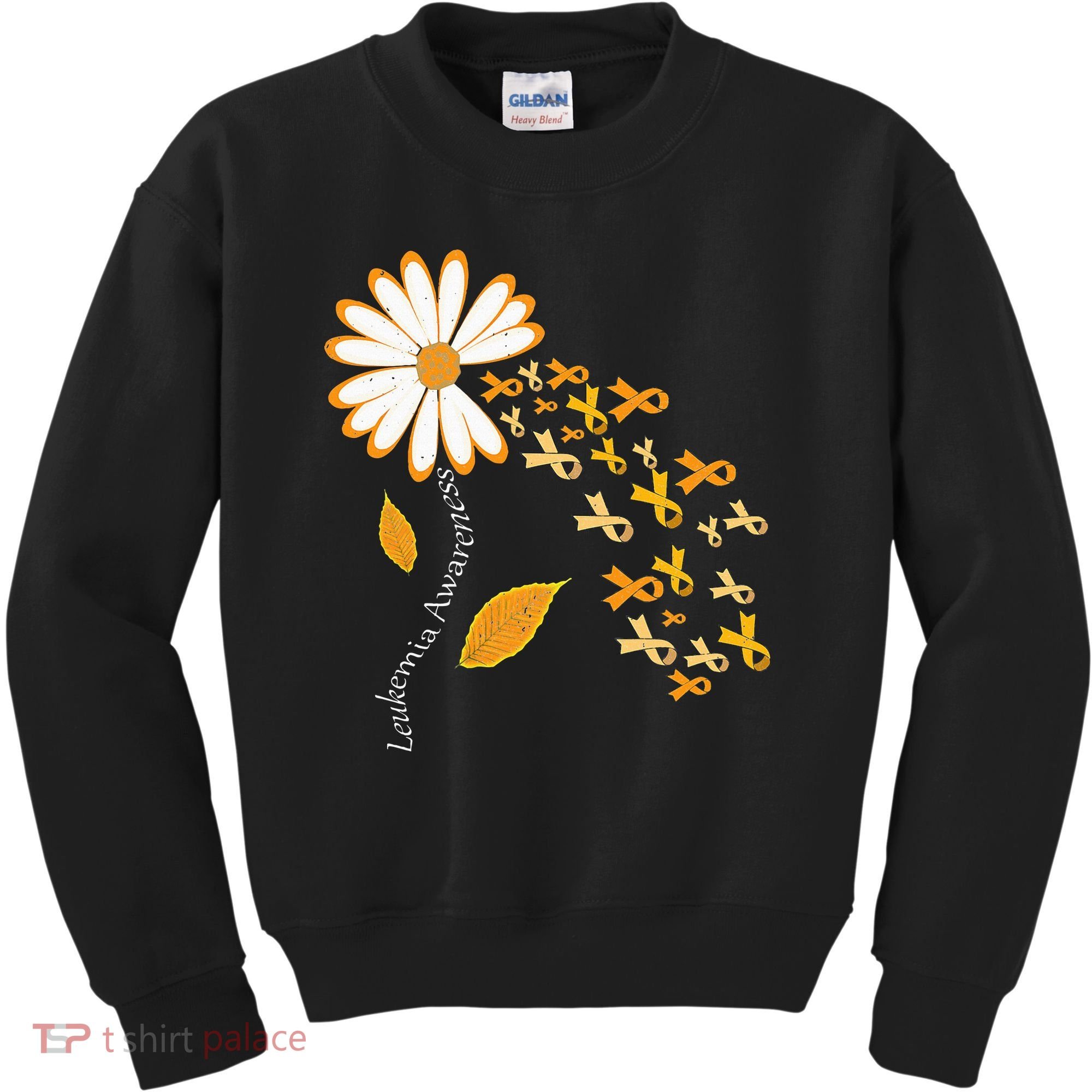Leukemia Cancer Awareness Orange Ribbon Daisy Flower Kids Sweatshirt