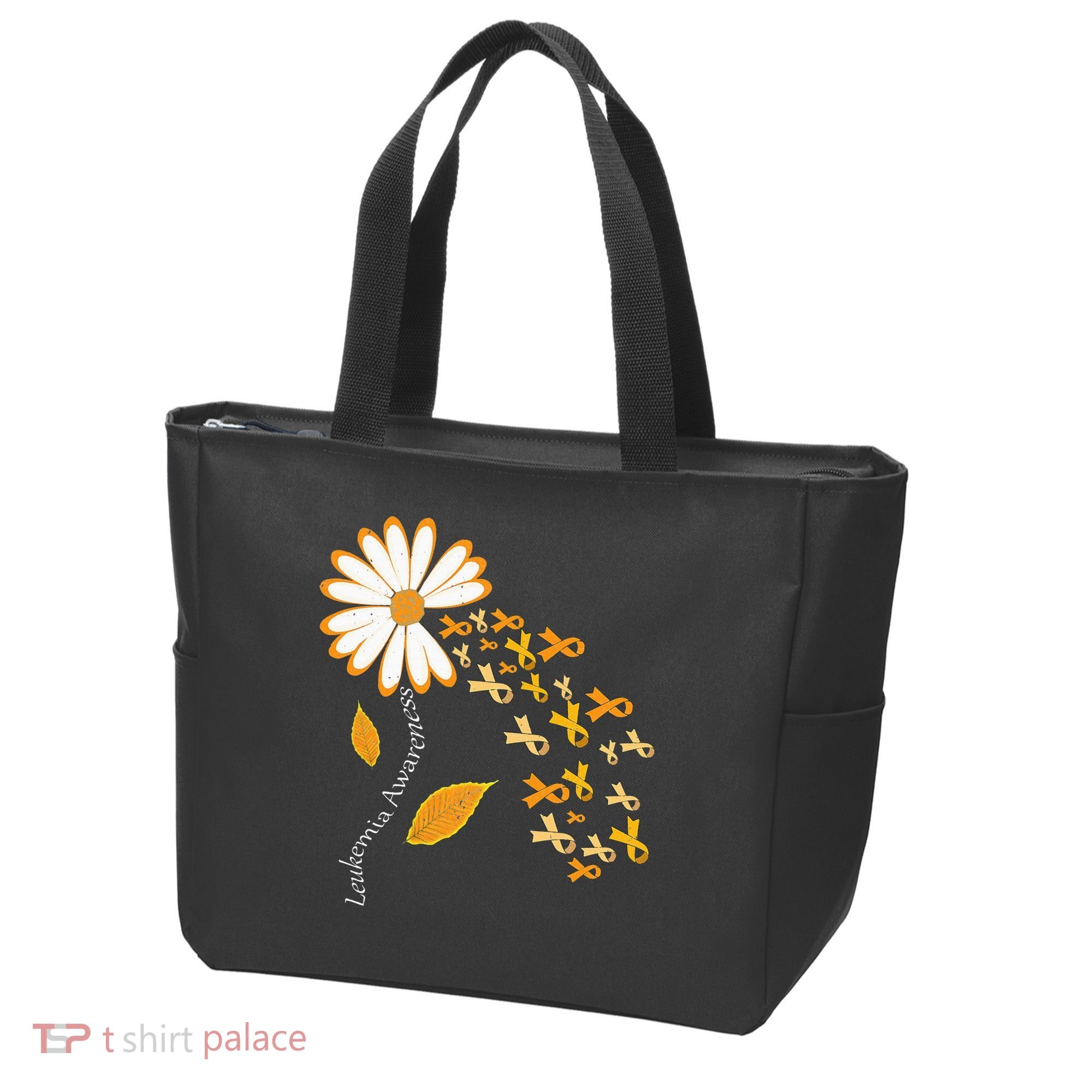 Leukemia Cancer Awareness Orange Ribbon Daisy Flower Tote Bag