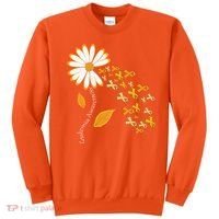 Leukemia Cancer Awareness Orange Ribbon Daisy Flower Sweatshirt thumb 0