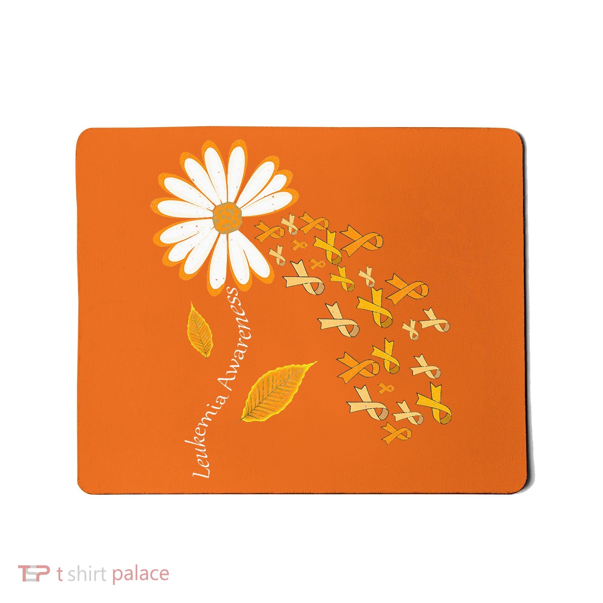 Leukemia Cancer Awareness Orange Ribbon Daisy Flower Mousepad