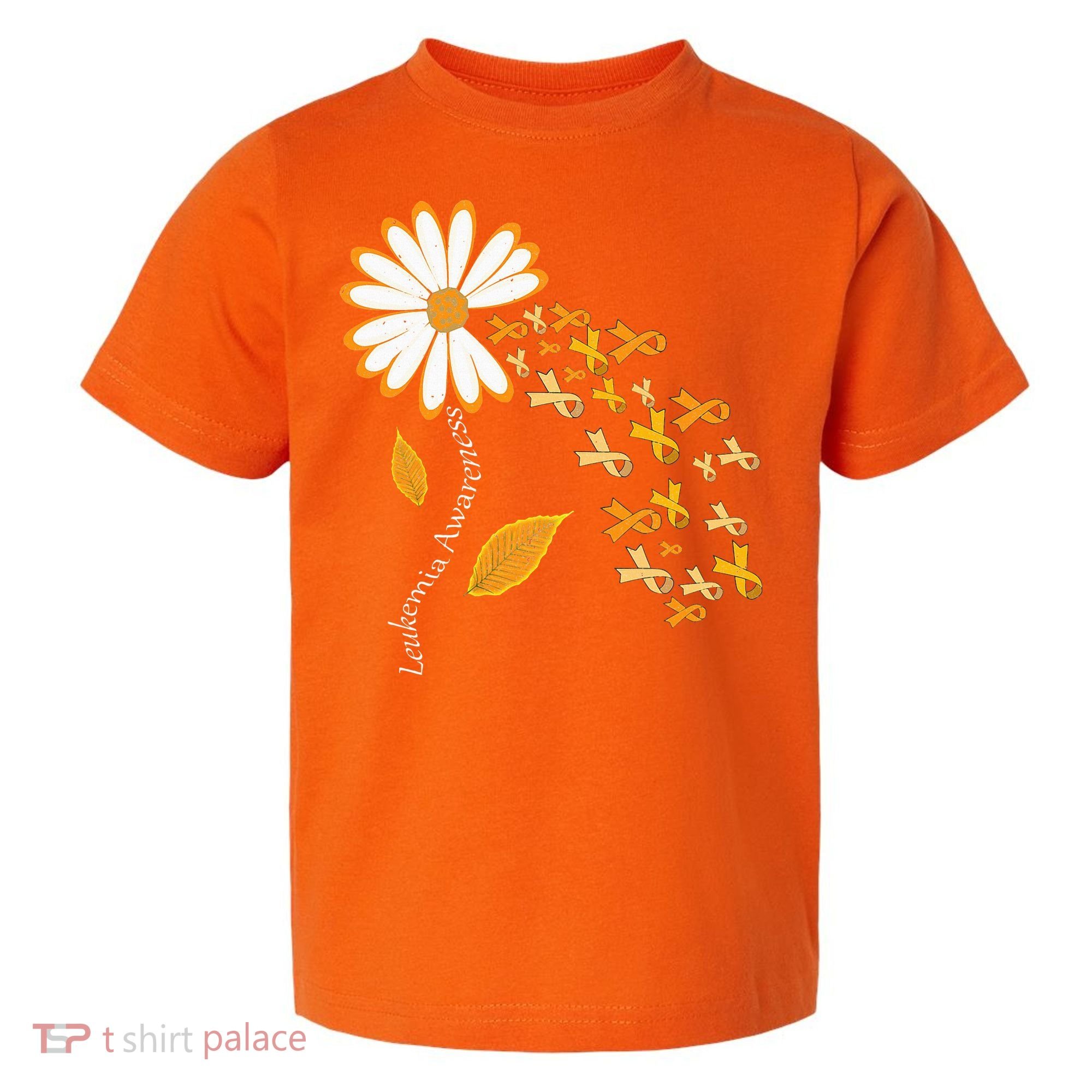 Leukemia Cancer Awareness Orange Ribbon Daisy Flower Toddler T-Shirt