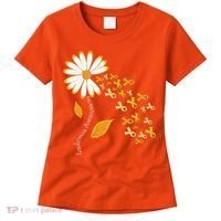 Leukemia Cancer Awareness Orange Ribbon Daisy Flower Women's T-Shirt thumb 0