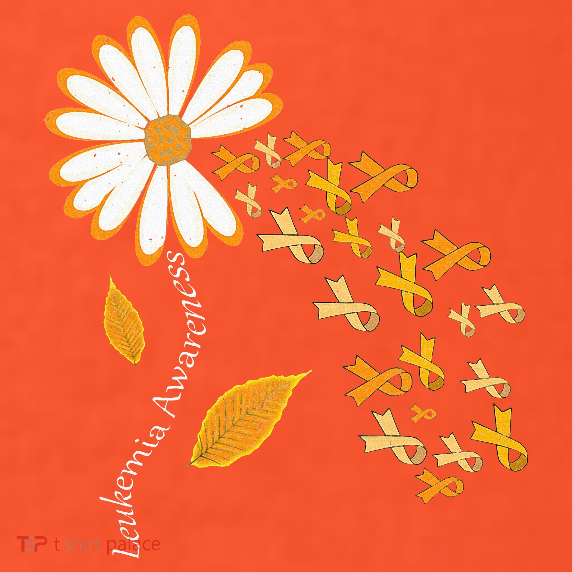Leukemia Cancer Awareness Orange Ribbon Daisy Flower Kids T-Shirt