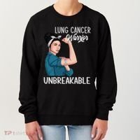 Lung Cancer Awareness Warrior Unbreakable Support Gift Women's Sweatshirt thumb 0