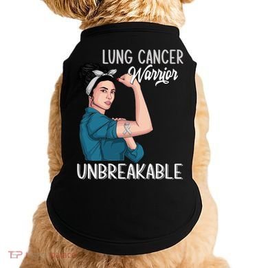 Lung Cancer Awareness Warrior Unbreakable Support Gift Doggie Tank