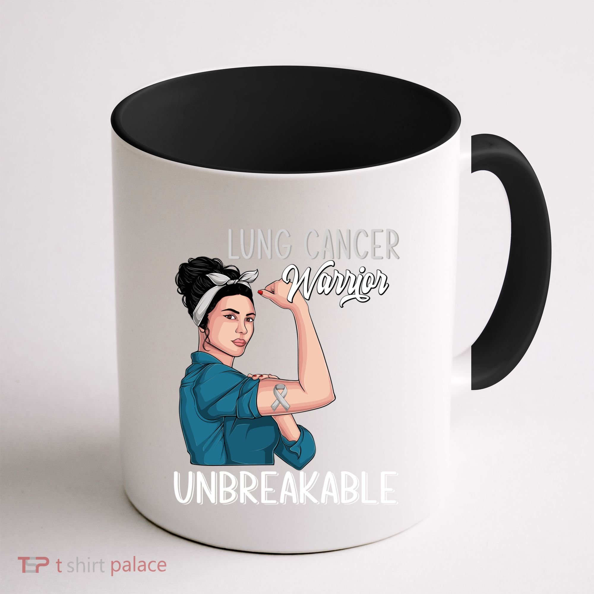 Lung Cancer Awareness Warrior Unbreakable Support Gift Coffee Mug
