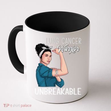 Lung Cancer Awareness Warrior Unbreakable Support Gift Coffee Mug