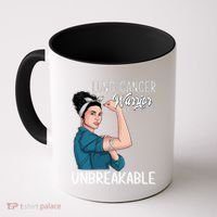 Lung Cancer Awareness Warrior Unbreakable Support Gift Coffee Mug thumb 0