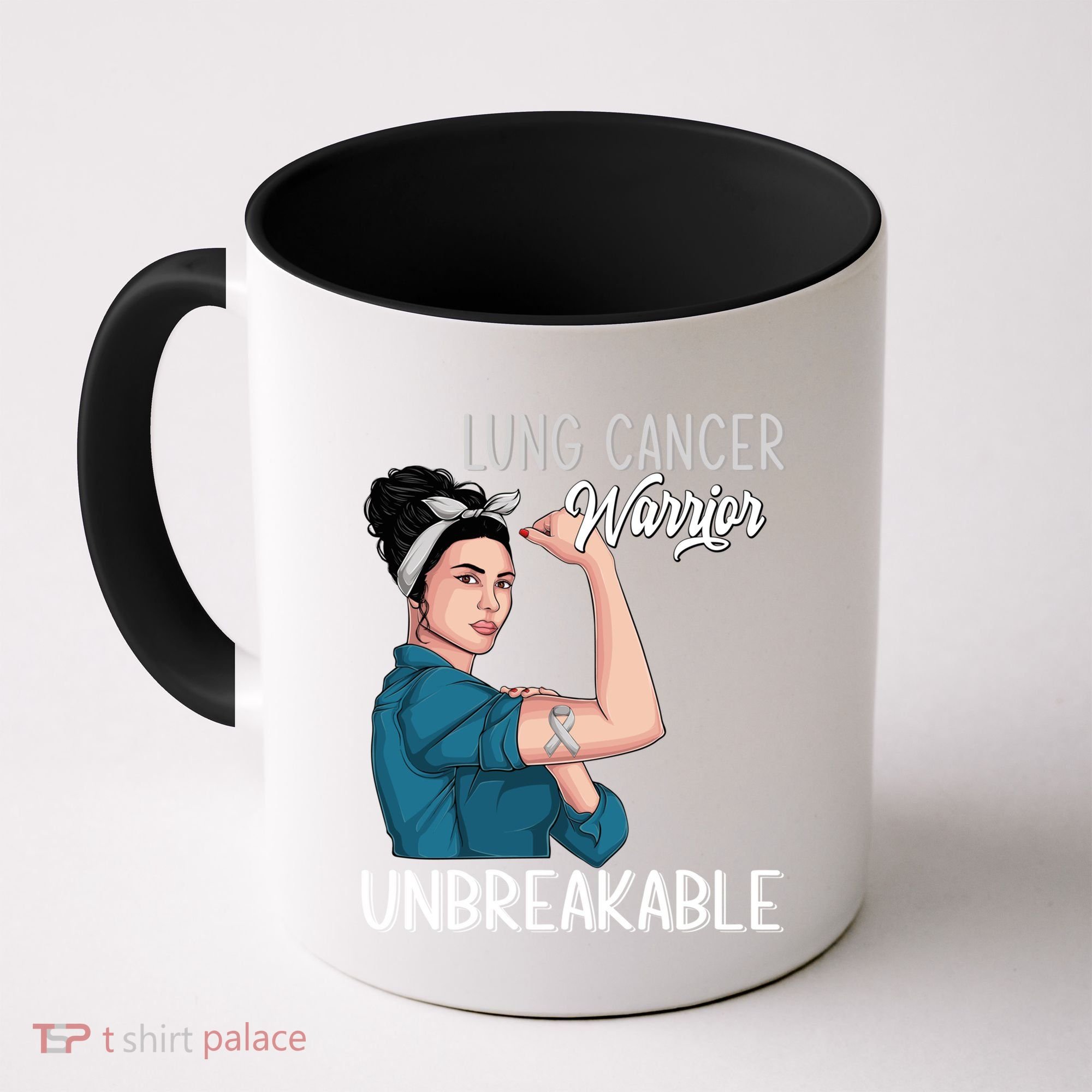 Lung Cancer Awareness Warrior Unbreakable Support Gift Coffee Mug