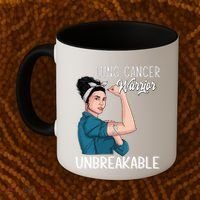 Lung Cancer Awareness Warrior Unbreakable Support Gift Coffee Mug thumb 2