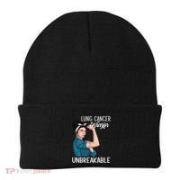 Lung Cancer Awareness Warrior Unbreakable Support Gift Beanie thumb 0