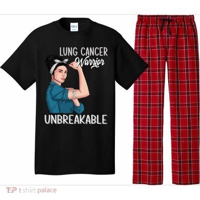 Lung Cancer Awareness Warrior Unbreakable Support Gift Pajama Set