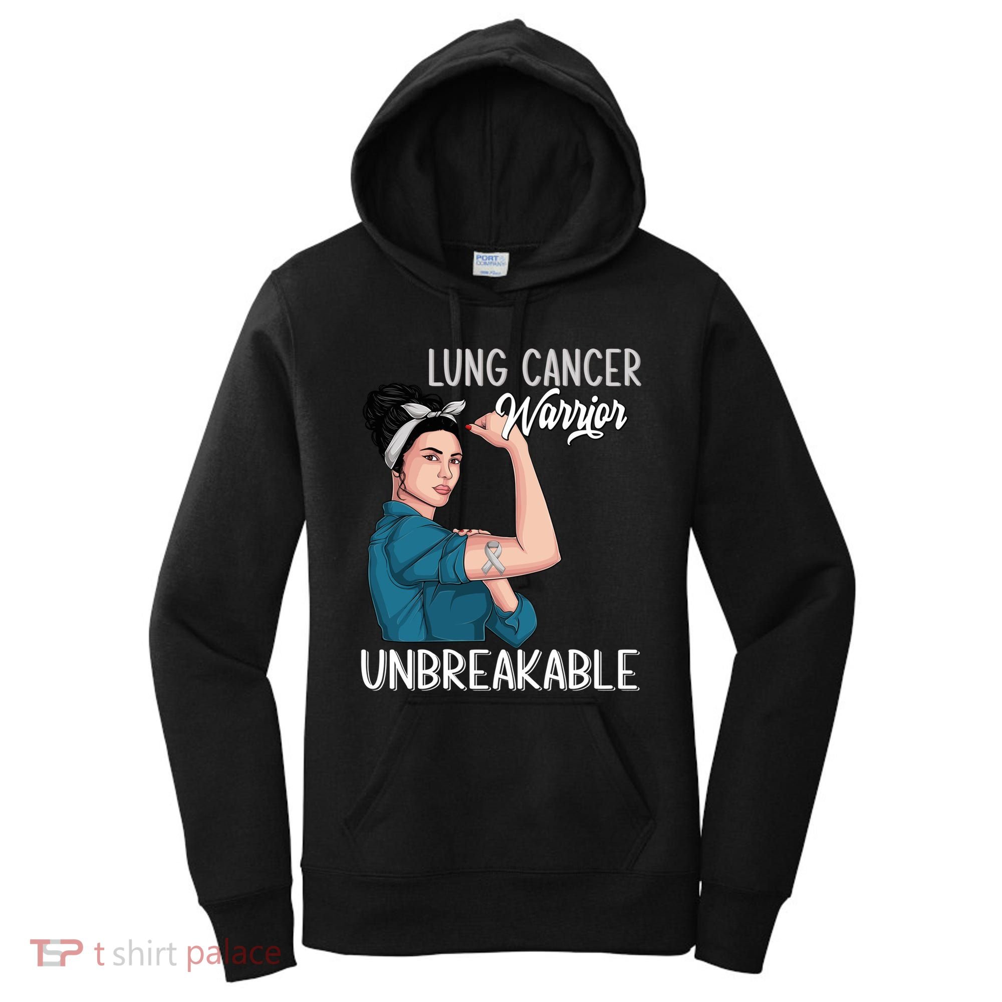 Lung Cancer Awareness Warrior Unbreakable Support Gift Women's Hoodie