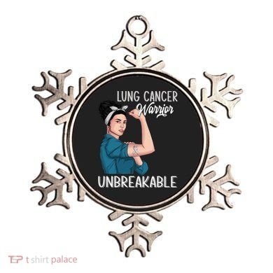 Lung Cancer Awareness Warrior Unbreakable Support Gift Ornament