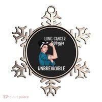 Lung Cancer Awareness Warrior Unbreakable Support Gift Ornament thumb 0