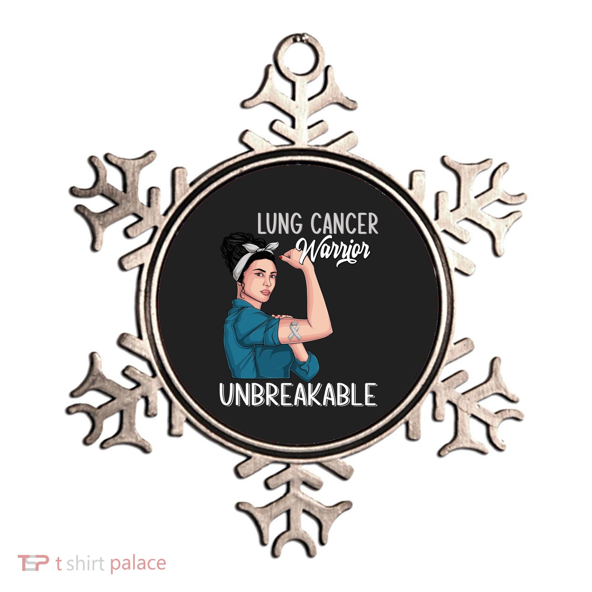 Lung Cancer Awareness Warrior Unbreakable Support Gift Ornament