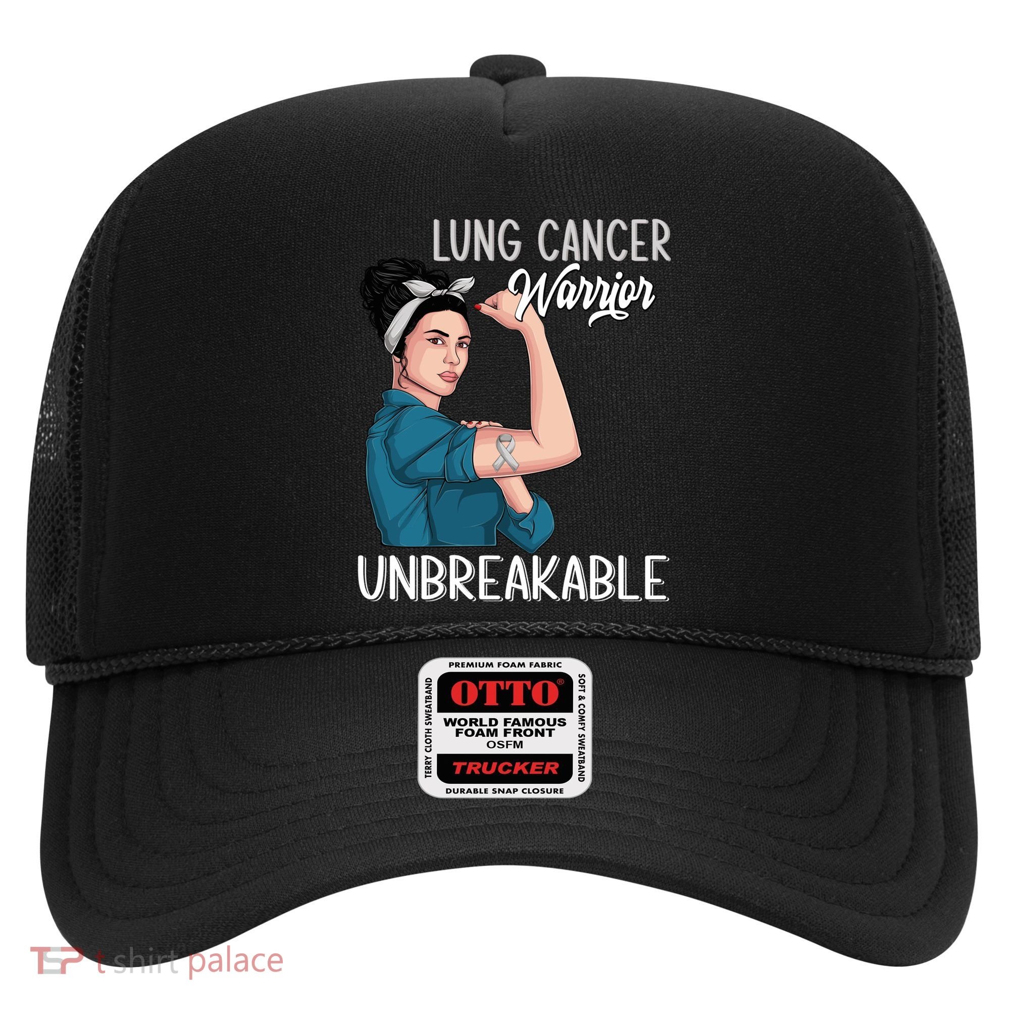 Lung Cancer Awareness Warrior Unbreakable Support Gift Hat