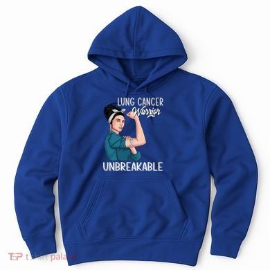 Lung Cancer Awareness Warrior Unbreakable Support Gift Hoodie