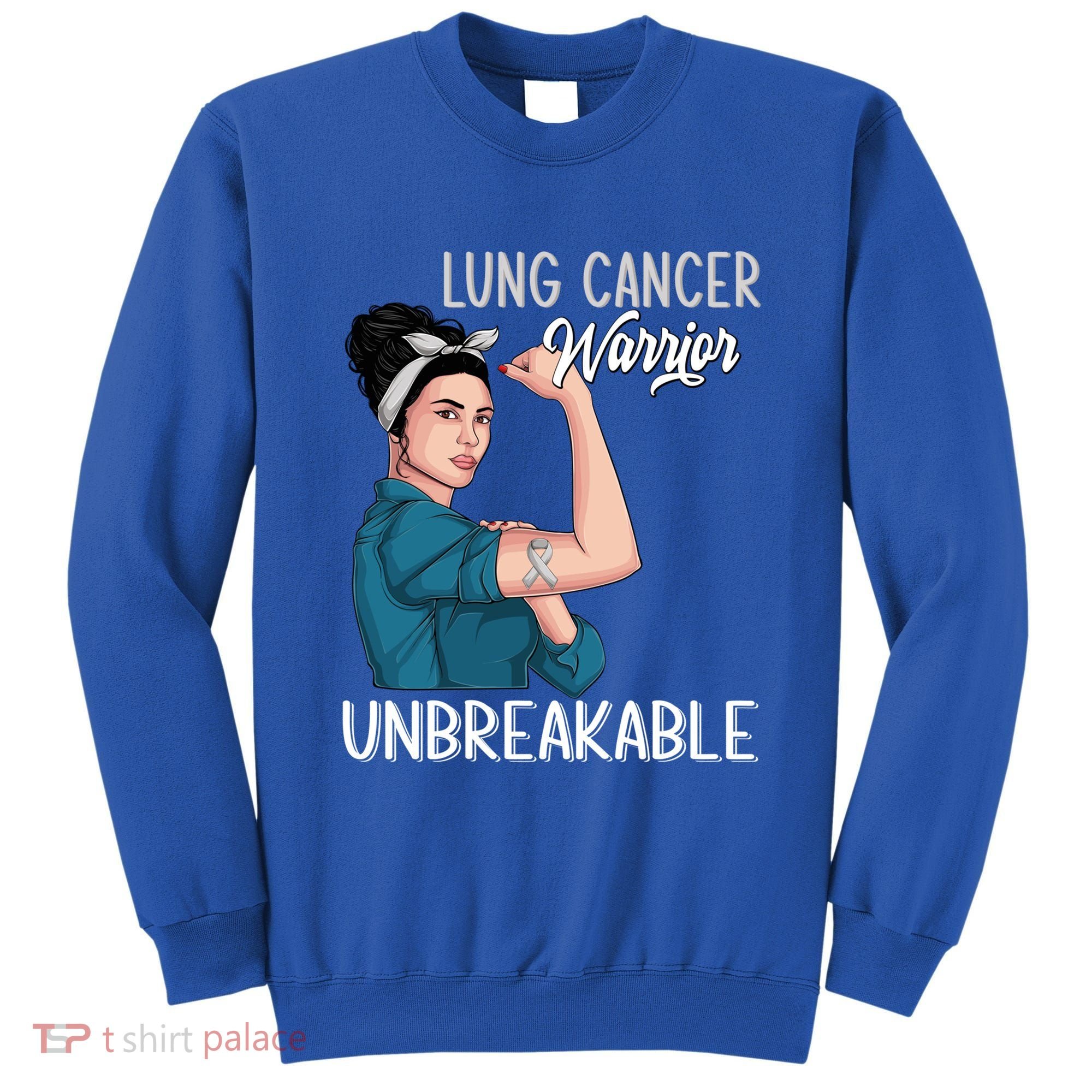 Lung Cancer Awareness Warrior Unbreakable Support Gift Sweatshirt
