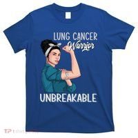 Lung Cancer Awareness Warrior Unbreakable Support Gift T-Shirt thumb 0