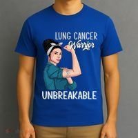 Lung Cancer Awareness Warrior Unbreakable Support Gift T-Shirt thumb 3