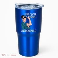 Lung Cancer Awareness Warrior Unbreakable Support Gift Tumbler thumb 0