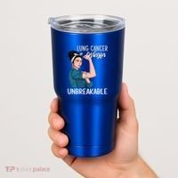 Lung Cancer Awareness Warrior Unbreakable Support Gift Tumbler thumb 2