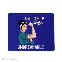 Lung Cancer Awareness Warrior Unbreakable Support Gift Mousepad thumb 0