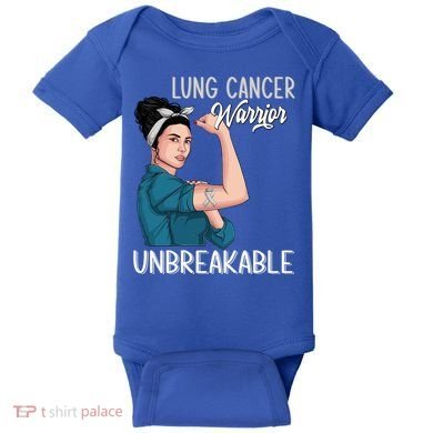 Lung Cancer Awareness Warrior Unbreakable Support Gift Baby Bodysuit