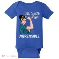 Lung Cancer Awareness Warrior Unbreakable Support Gift Baby Bodysuit thumb 0