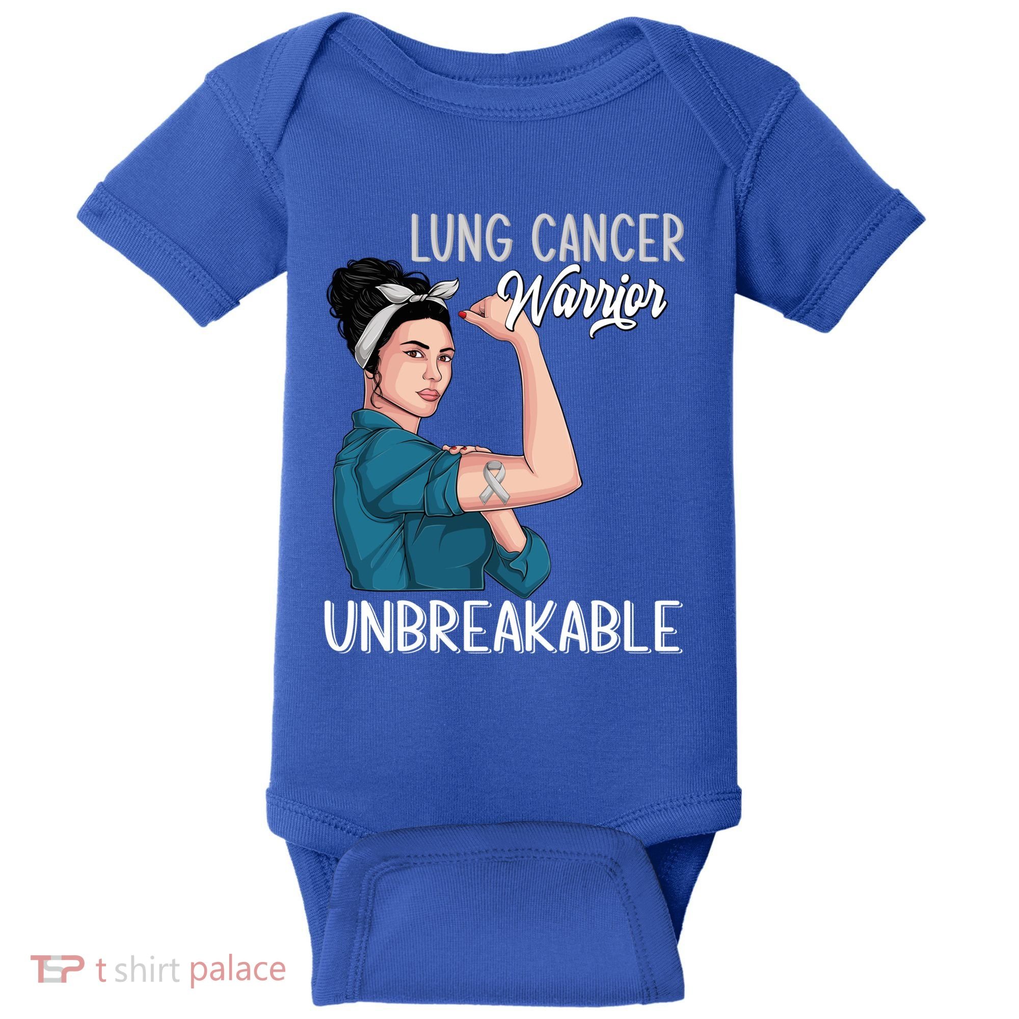 Lung Cancer Awareness Warrior Unbreakable Support Gift Baby Bodysuit