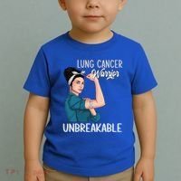 Lung Cancer Awareness Warrior Unbreakable Support Gift Toddler T-Shirt thumb 2