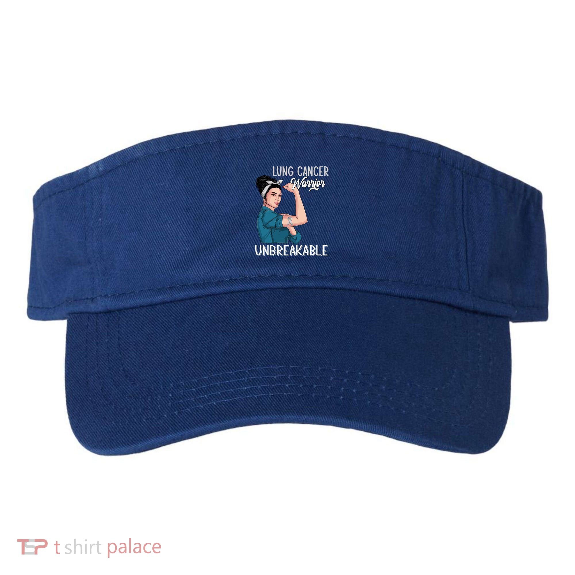 Lung Cancer Awareness Warrior Unbreakable Support Gift Visor
