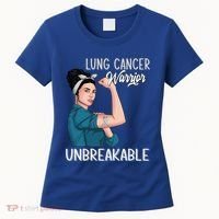 Lung Cancer Awareness Warrior Unbreakable Support Gift Women's T-Shirt thumb 0