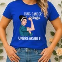 Lung Cancer Awareness Warrior Unbreakable Support Gift Women's T-Shirt thumb 2