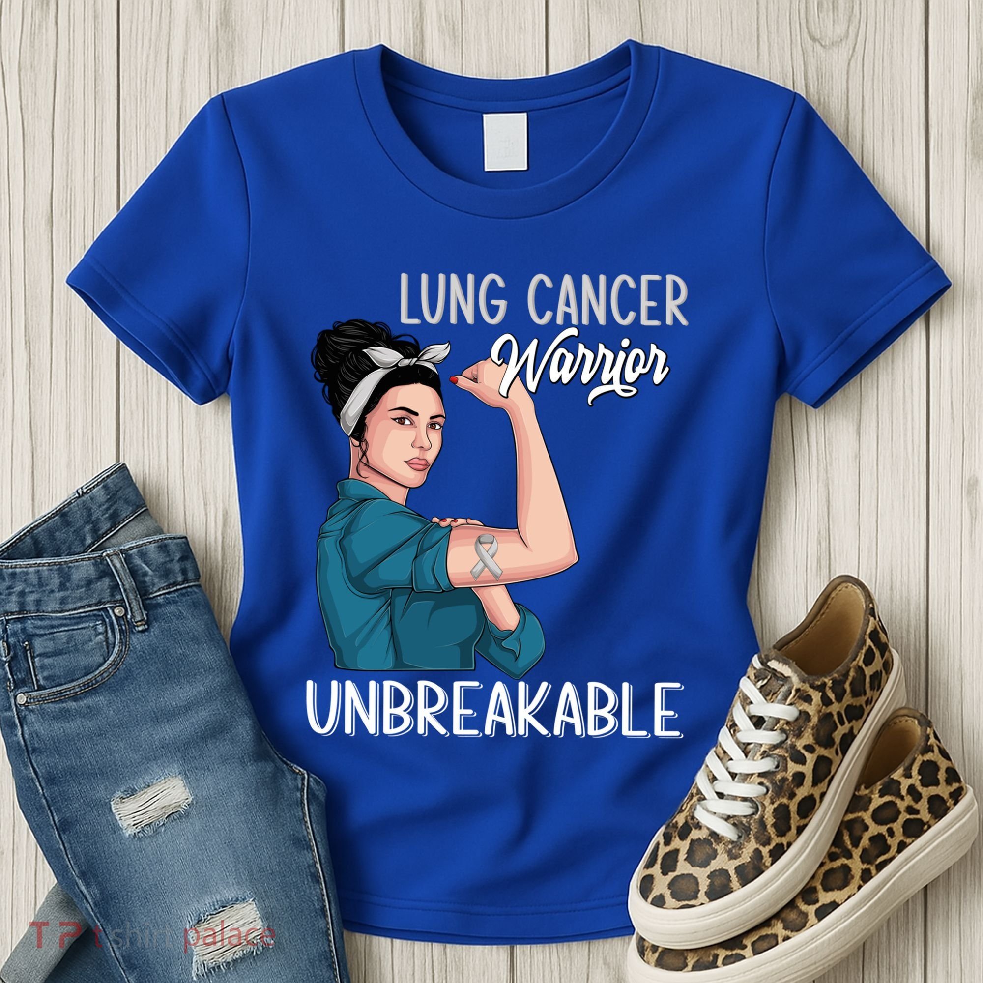 Lung Cancer Awareness Warrior Unbreakable Support Gift Women's T-Shirt
