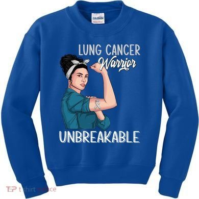 Lung Cancer Awareness Warrior Unbreakable Support Gift Kids Sweatshirt