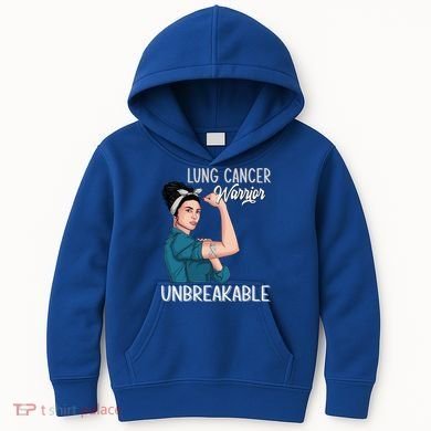 Lung Cancer Awareness Warrior Unbreakable Support Gift Kids Hoodie