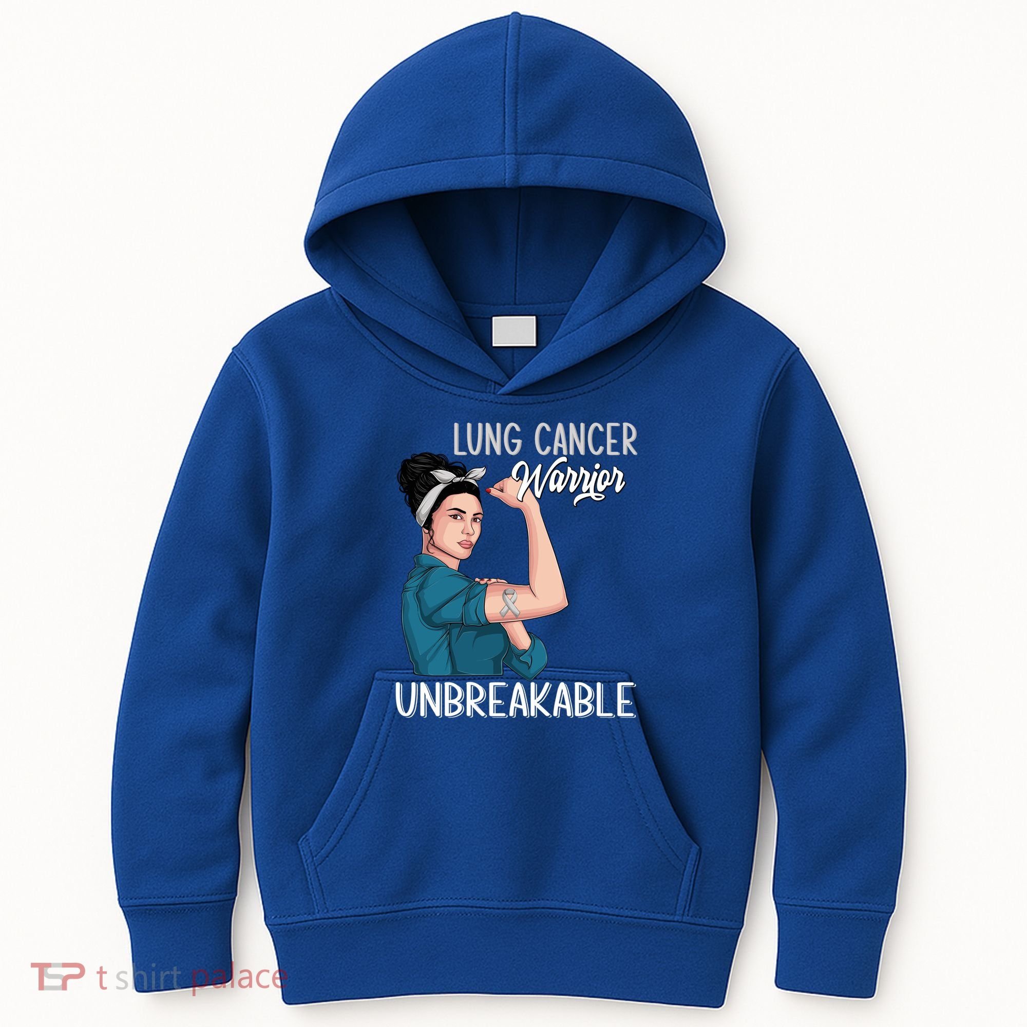 Lung Cancer Awareness Warrior Unbreakable Support Gift Kids Hoodie