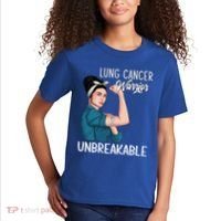 Lung Cancer Awareness Warrior Unbreakable Support Gift Kids T-Shirt thumb 2