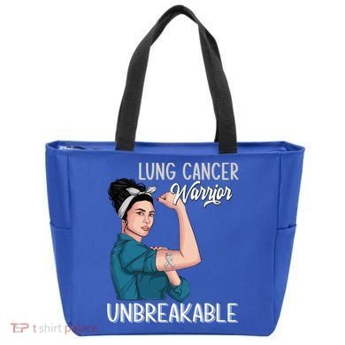 Lung Cancer Awareness Warrior Unbreakable Support Gift Tote Bag